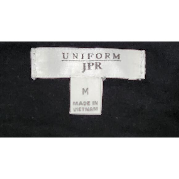 Uniform JPR Black Pleated Metal Stud Bodice Short Cap Flutter Sleeves M Soft - Picture 5 of 6